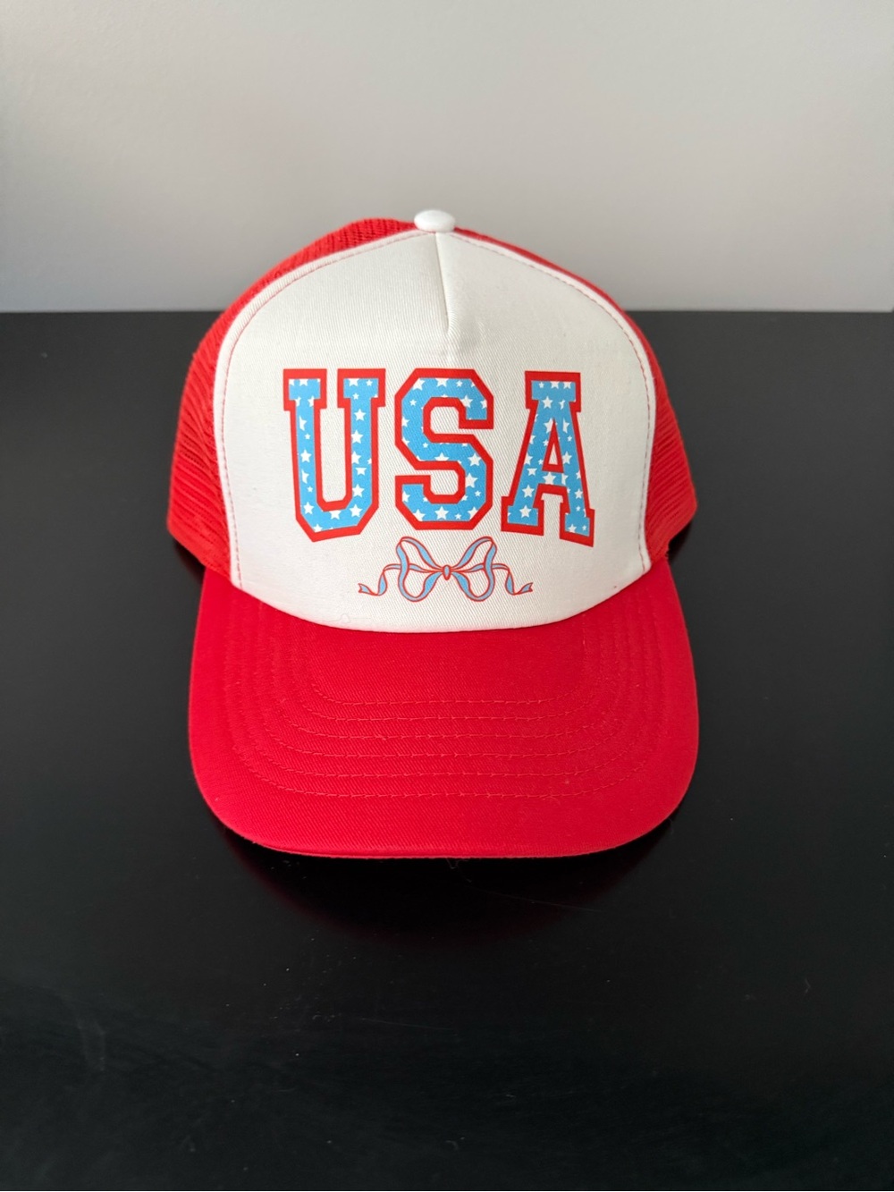 USA Trucker Hat - Red and White